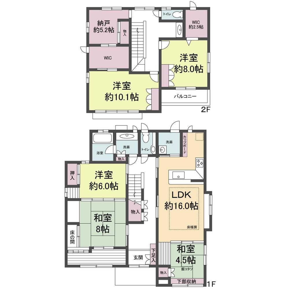 Floor plan. 62,800,000 yen, 5LDK, Land area 317.05 sq m , Building area 169.34 sq m