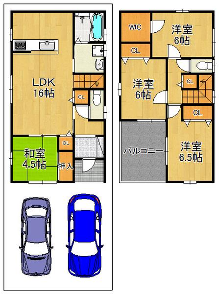 Floor plan. 33,700,000 yen, 4LDK, Land area 106.88 sq m , Building area 94.77 sq m