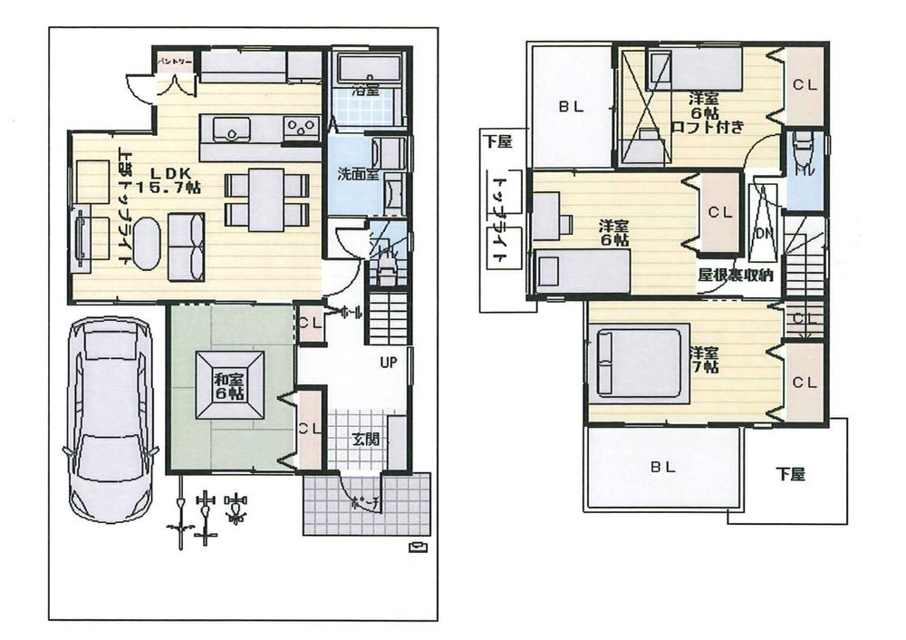 Floor plan. 30,800,000 yen, 4LDK, Land area 107.08 sq m , It is a building area of ​​96.93 sq m all room 6 quires more 4LDK ☆ 