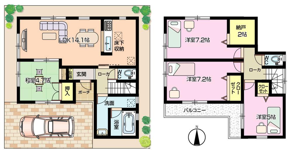 Floor plan. (6 Building), Price 20.8 million yen, 4LDK+S, Land area 100.5 sq m , Building area 88.89 sq m
