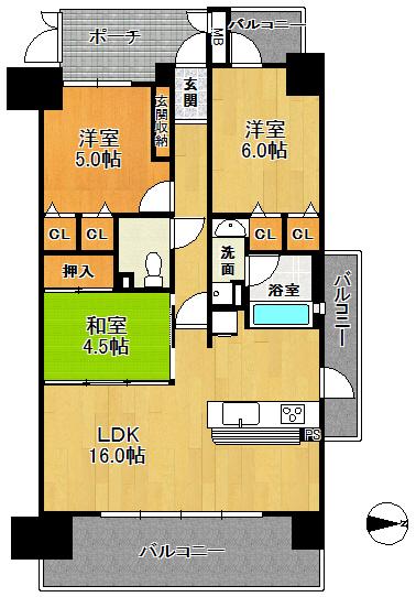 Floor plan. 3LDK, Price 21.5 million yen, Occupied area 69.04 sq m , Balcony area 19.06 sq m this life wanted to. Here, if the dream can be realized.