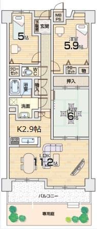 Floor plan. 3LDK, Price 11.8 million yen, Occupied area 70.34 sq m , Balcony area 10.8 sq m 3LDK