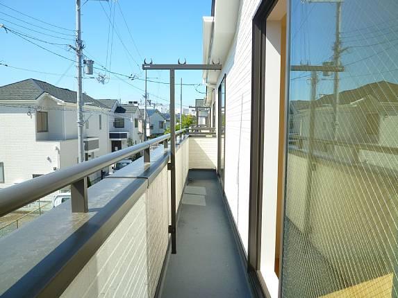 Balcony. Horizontal wide balcony