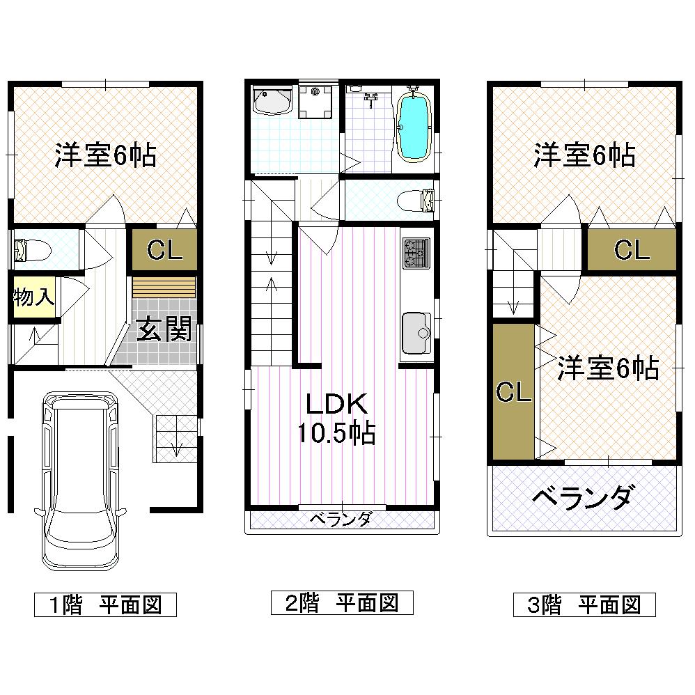 Floor plan. 18 million yen, 3LDK, Land area 50.9 sq m , Building area 76.17 sq m