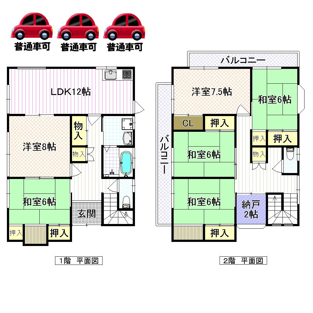 Floor plan. 35,800,000 yen, 6LDK + S (storeroom), Land area 260.85 sq m , Building area 139.73 sq m