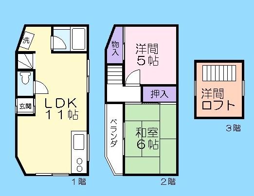 Floor plan. 6.8 million yen, 3LDK, Land area 35.13 sq m , Building area 59.56 sq m   ☆ Renovated