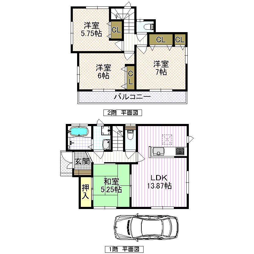 Floor plan. (F No. land), Price 23.8 million yen, 4LDK, Land area 89.91 sq m , Building area 90.04 sq m