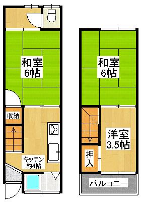 Floor plan. 1.39 million yen, 3K, Land area 29.57 sq m , Building area 33.35 sq m
