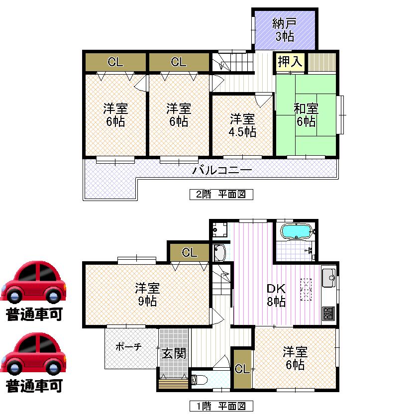 Floor plan. 8.8 million yen, 6DK + S (storeroom), Land area 141.09 sq m , Building area 118.4 sq m