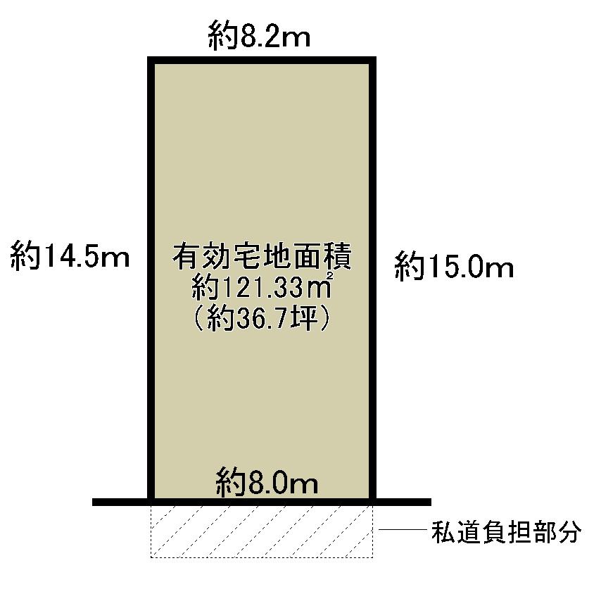Compartment figure. Land price 14.8 million yen, Land area 121.33 sq m