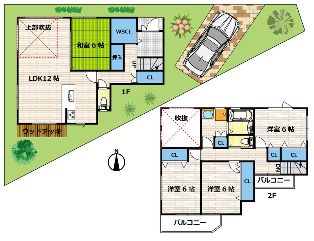 Floor plan. (B No. land), Price 33,800,000 yen, 4LDK, Land area 126.16 sq m , Building area 112.86 sq m