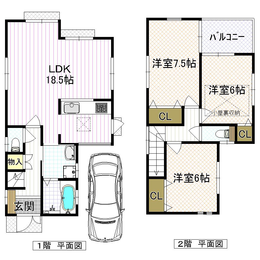 Floor plan. (No. 3 locations), Price 32,800,000 yen, 4LDK, Land area 85.8 sq m , Building area 88.6 sq m