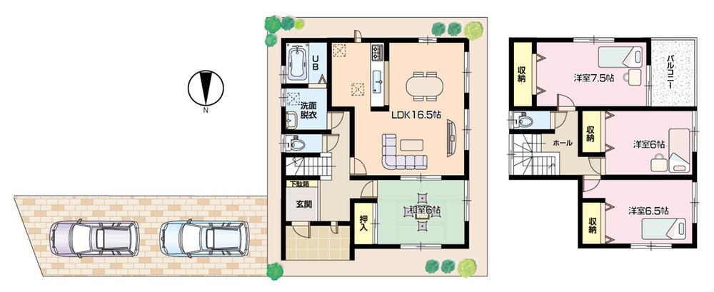 Floor plan. (1 Building), Price 23.8 million yen, 4LDK, Land area 144.37 sq m , Building area 104.33 sq m