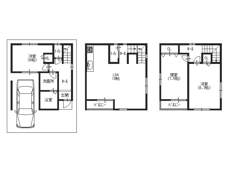 Floor plan. 17.1 million yen, 3LDK, Land area 73.5 sq m , Spacious LDK of building area 86.18 sq m each room with storage 18 Pledge! ! Loose in each room 6 quires more