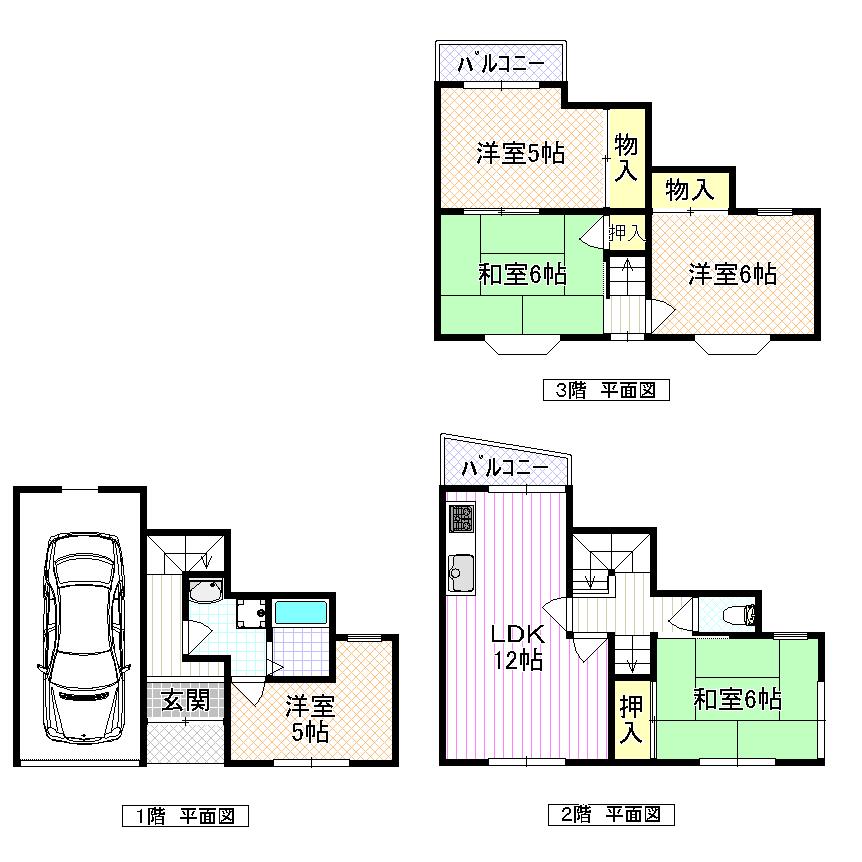 Floor plan. 9.8 million yen, 5LDK, Land area 62.08 sq m , Building area 106.36 sq m