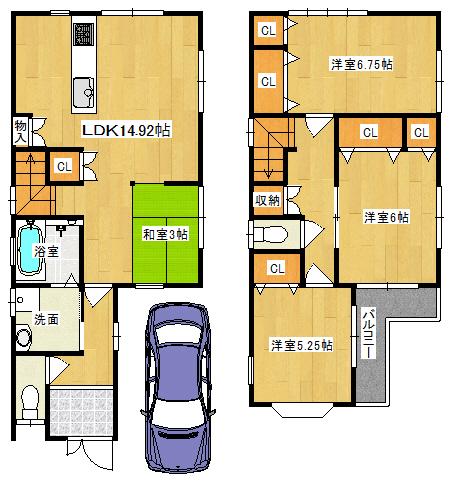Floor plan. 27,800,000 yen, 4LDK, Land area 89.91 sq m , Building area 90.31 sq m   ◆ Floor plan