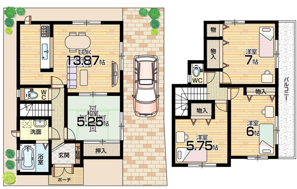 Floor plan. 23.8 million yen, 4LDK, Land area 89.91 sq m , Building area 90.04 sq m