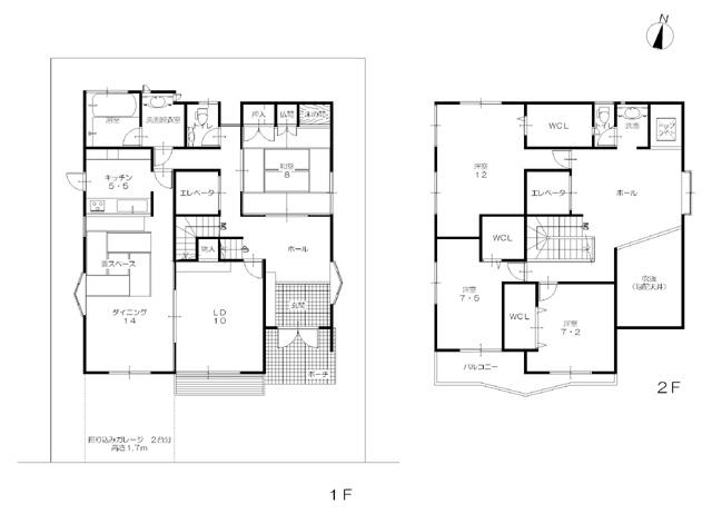 Floor plan. 55 million yen, 5LDK, Land area 228.38 sq m , Building area 248.08 sq m