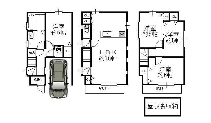 Floor plan. 18,800,000 yen, 4LDK, Land area 67.72 sq m , Building area 94.81 sq m