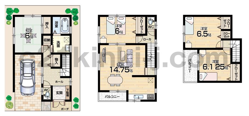 Floor plan. 20.8 million yen, 4LDK, Land area 70.01 sq m , Building area 113.06 sq m