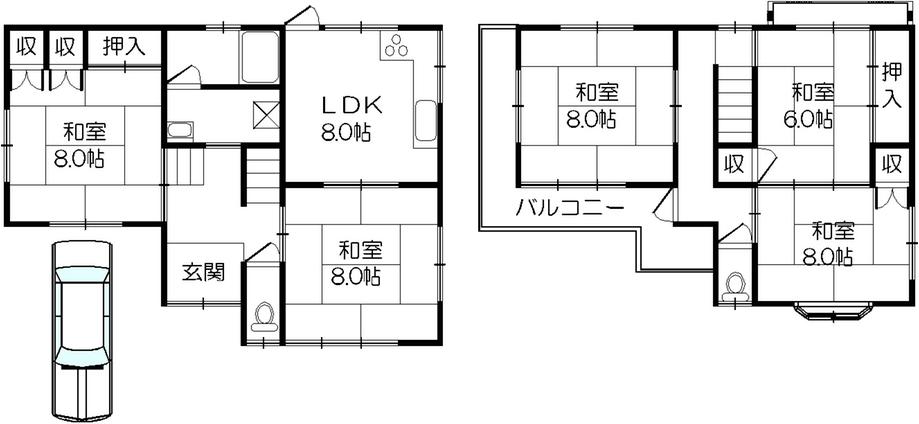 Floor plan. 18,800,000 yen, 5LDK, Land area 99.68 sq m , Mansion !! of building area 102.38 sq m wide frontage All rooms 6 quires more spacious design