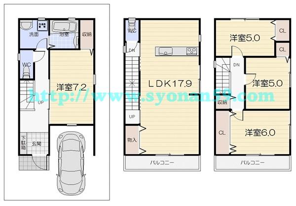 Floor plan. 25,800,000 yen, 4LDK, Land area 63.58 sq m , Building area 110 sq m floor plan