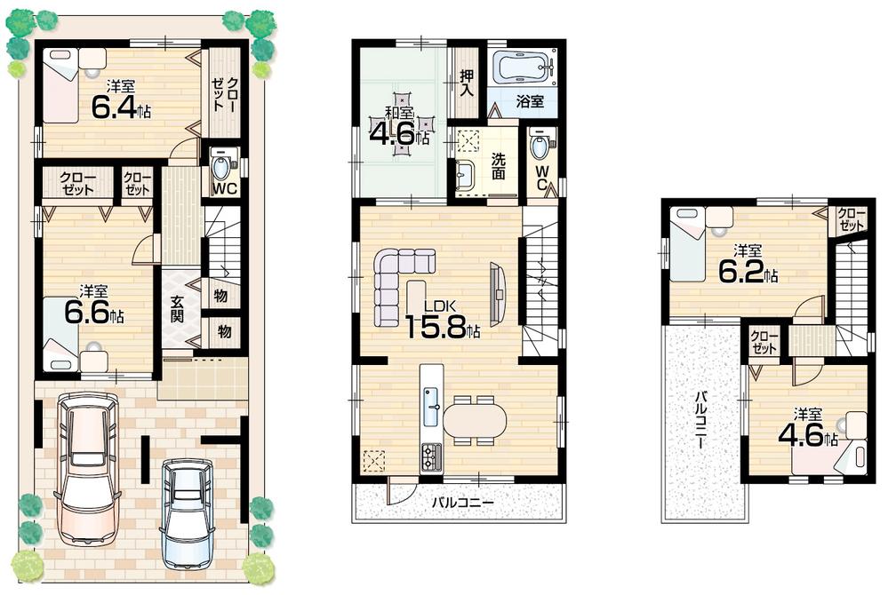 Floor plan. 30,800,000 yen, 5LDK, Land area 73.39 sq m , Building area 115.29 sq m floor plan