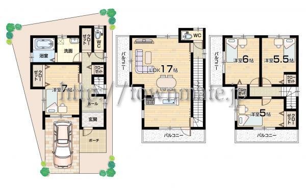 Floor plan. 23.8 million yen, 4LDK, Land area 79.52 sq m , Building area 108.28 sq m H No. Floor