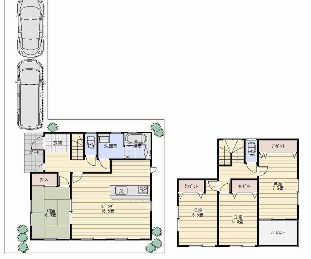 Floor plan. (No. 1 point), Price 23.8 million yen, 4LDK, Land area 144.37 sq m , Building area 104.33 sq m