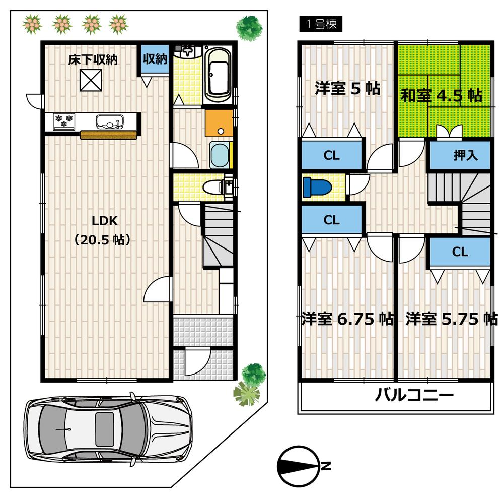 Floor plan. (No. 1 point), Price 28.8 million yen, 4LDK, Land area 115.64 sq m , Building area 102.68 sq m