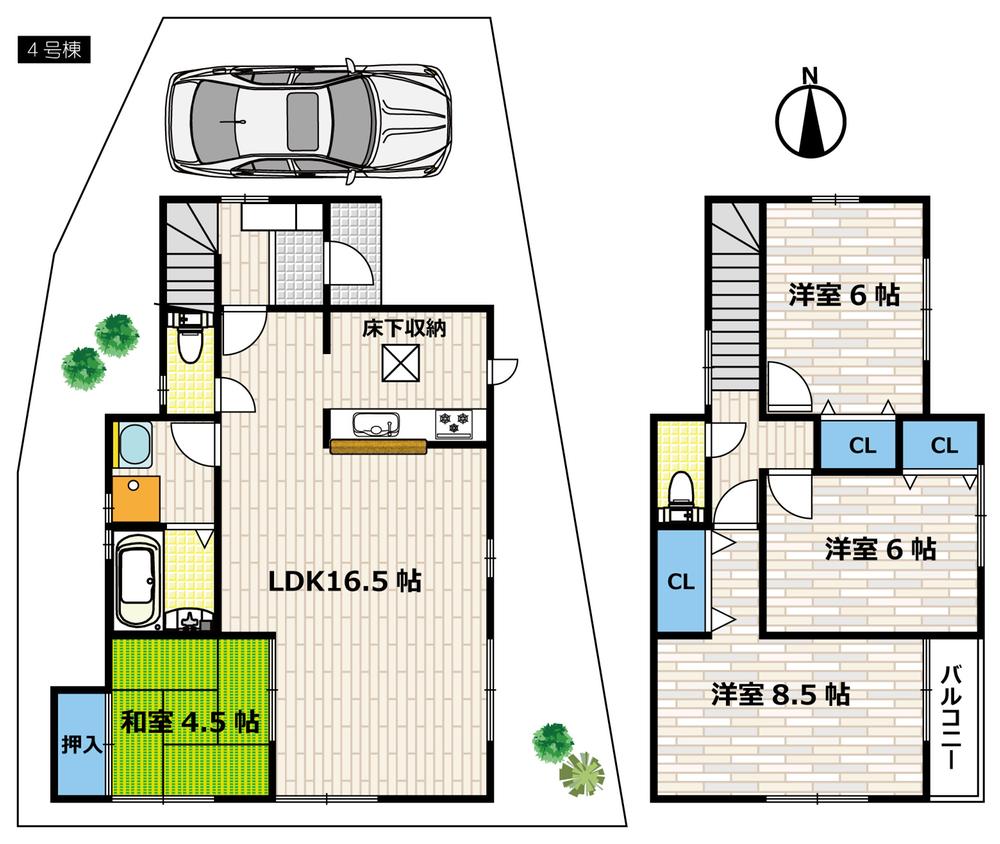 Floor plan. (No. 4 locations), Price 25,800,000 yen, 4LDK, Land area 109.69 sq m , Building area 95.22 sq m