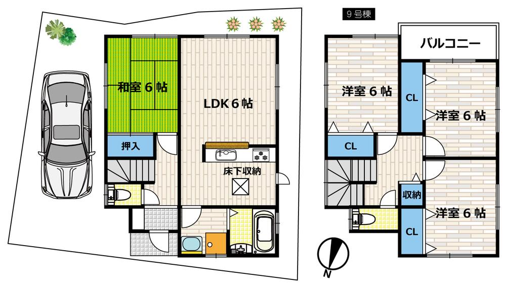 Floor plan. (No. 9 locations), Price 26,800,000 yen, 4LDK, Land area 106.46 sq m , Building area 94.39 sq m