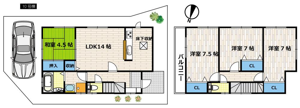 Floor plan. (No. 10 locations), Price 27,800,000 yen, 4LDK, Land area 100.48 sq m , Building area 96.04 sq m