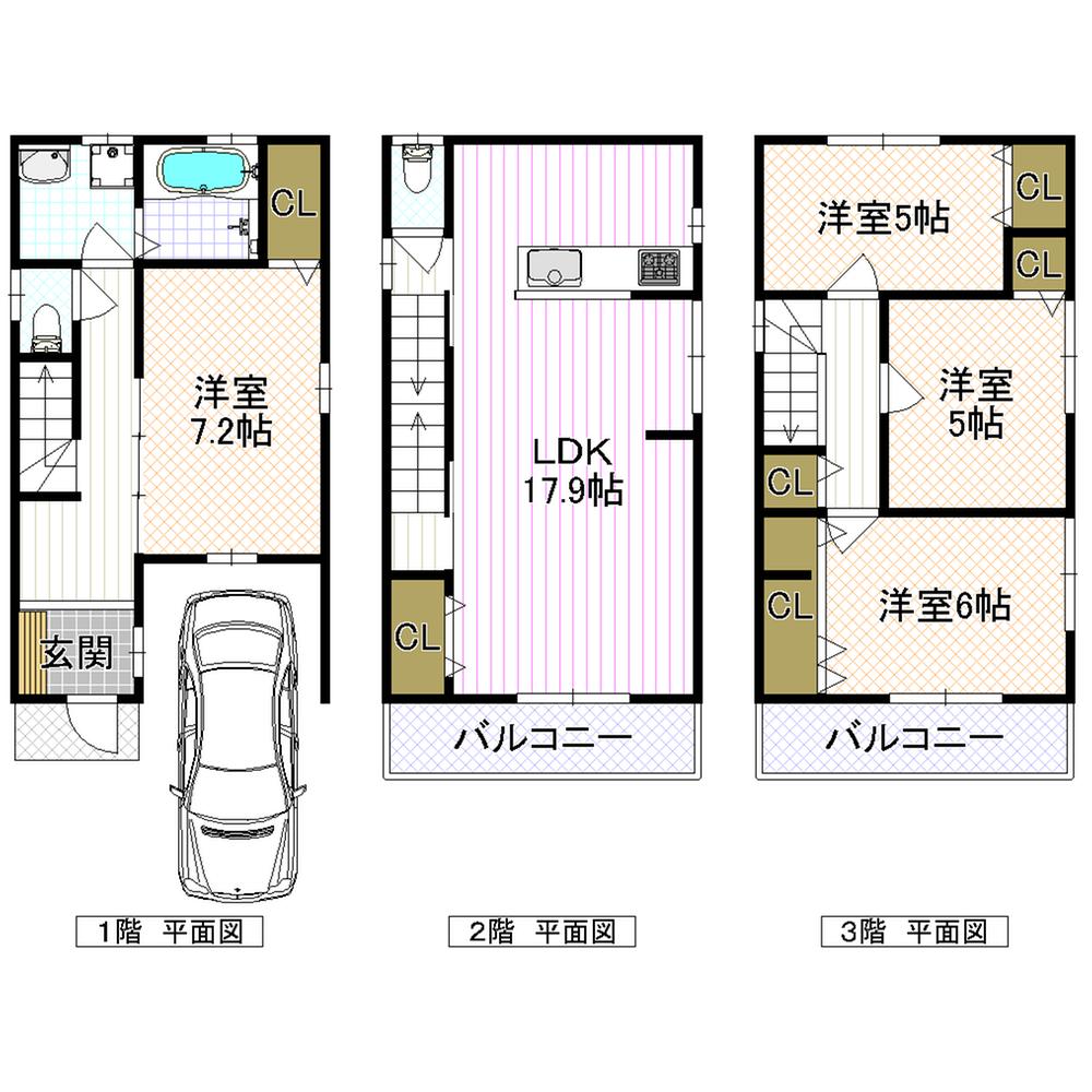 Floor plan. 25,800,000 yen, 4LDK, Land area 63.58 sq m , Building area 110 sq m spacious 4LDK is abundant storage