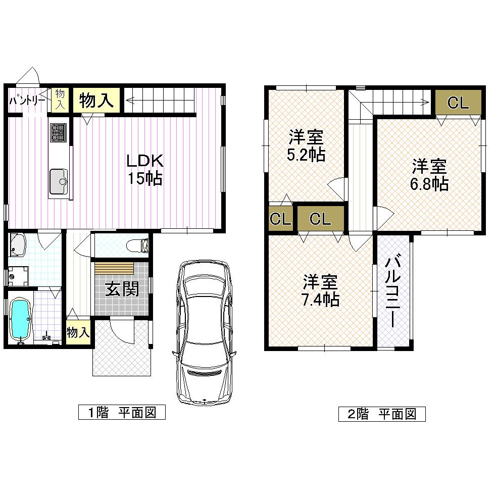 Floor plan. 24,900,000 yen, 3LDK, Land area 90.31 sq m , Building area 87.24 sq m