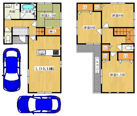Floor plan. 29,800,000 yen, 4LDK, Land area 97.79 sq m , Building area 98.41 sq m   ◆ Floor plan