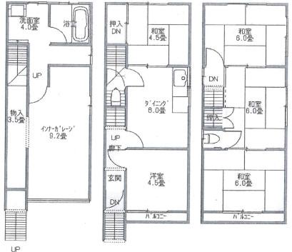 Floor plan. 6.8 million yen, 5DK, Land area 44.51 sq m , Building area 93.42 sq m