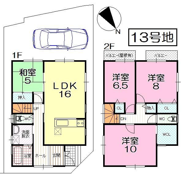 Floor plan. 23,700,000 yen, 4LDK, Land area 98.49 sq m , Building area 106.92 sq m