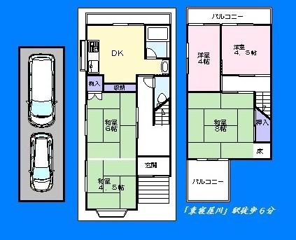 Floor plan. 6.8 million yen, 4DK, Land area 59.66 sq m , Building area 82.8 sq m   ☆ Parking two possible