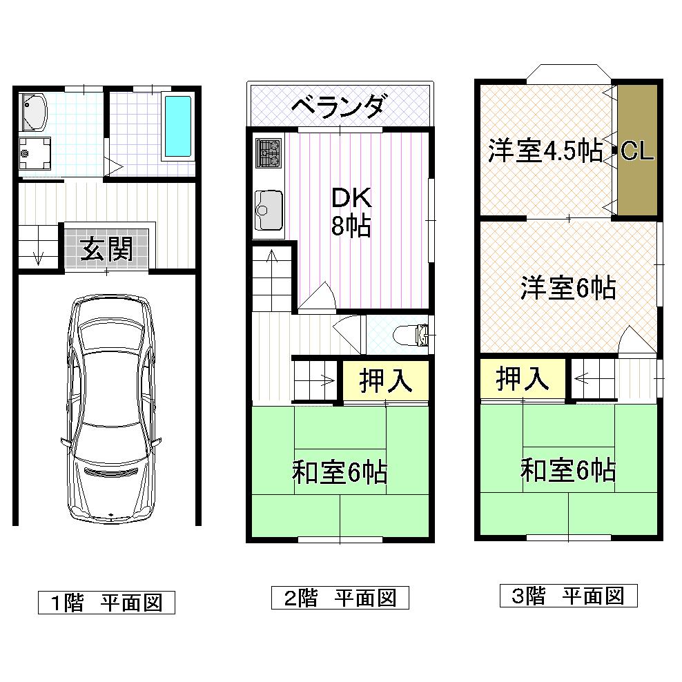 Floor plan. 7.8 million yen, 4DK, Land area 45.81 sq m , Building area 90.52 sq m