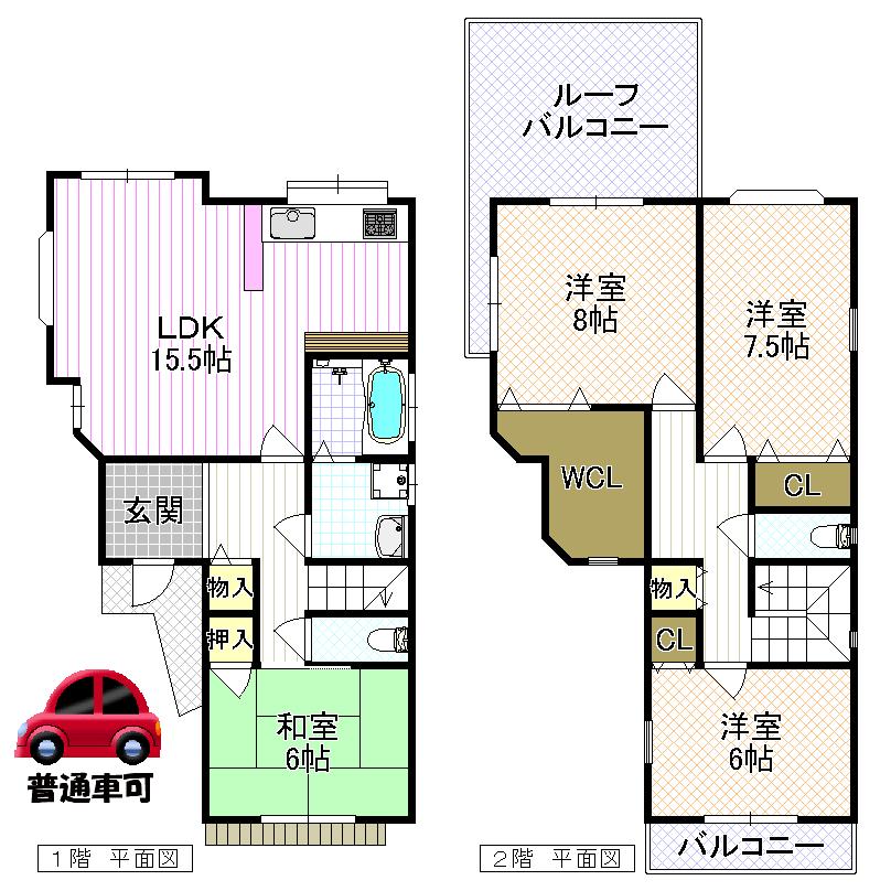 Floor plan. 23.8 million yen, 4LDK, Land area 194.43 sq m , Building area 110.45 sq m