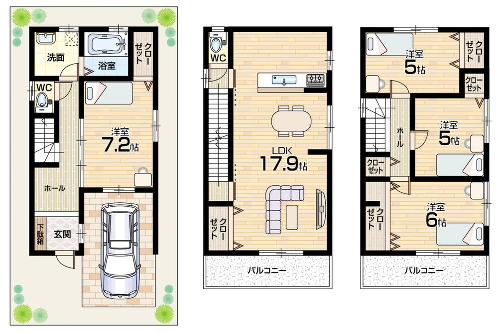 Floor plan. 25,800,000 yen, 4LDK, Land area 63.58 sq m , Building area 110 sq m floor plan