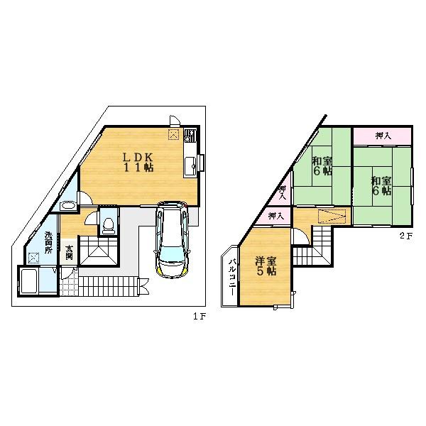 Floor plan. 13.8 million yen, 3LDK, Land area 67.93 sq m , Building area 69.83 sq m