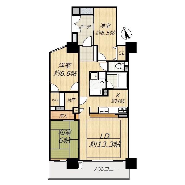 Floor plan. 3LDK, Price 36,800,000 yen, Occupied area 83.86 sq m , Balcony area 12.77 sq m storage is often the room.