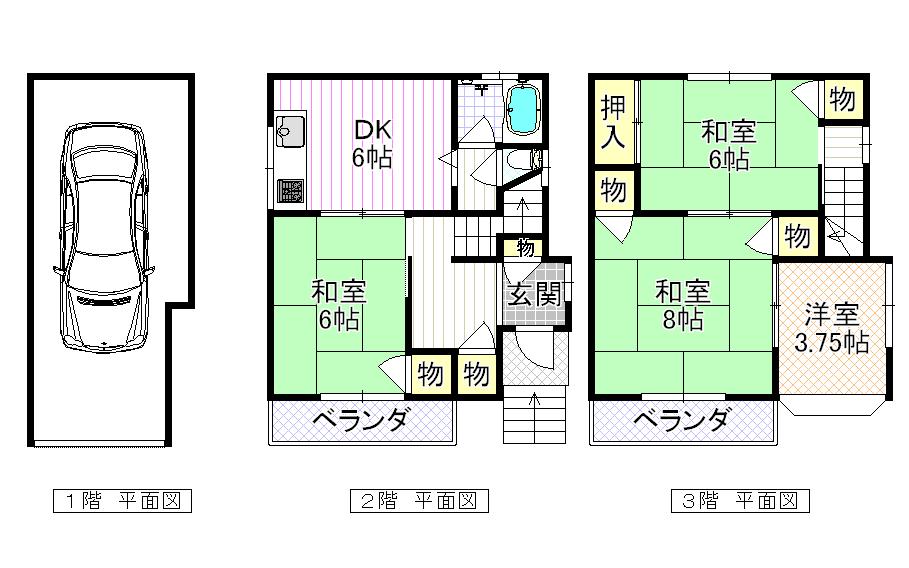 Floor plan. 8.9 million yen, 4DK, Land area 50.44 sq m , Building area 74.31 sq m