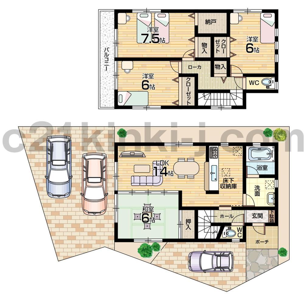 Floor plan. (No. 2 locations), Price 25 million yen, 4LDK+S, Land area 110.73 sq m , Building area 93.96 sq m