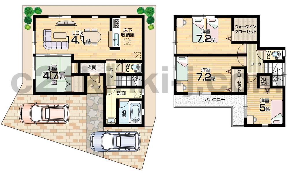 Floor plan. (No. 6 locations), Price 20.8 million yen, 4LDK+S, Land area 100.5 sq m , Building area 88.89 sq m