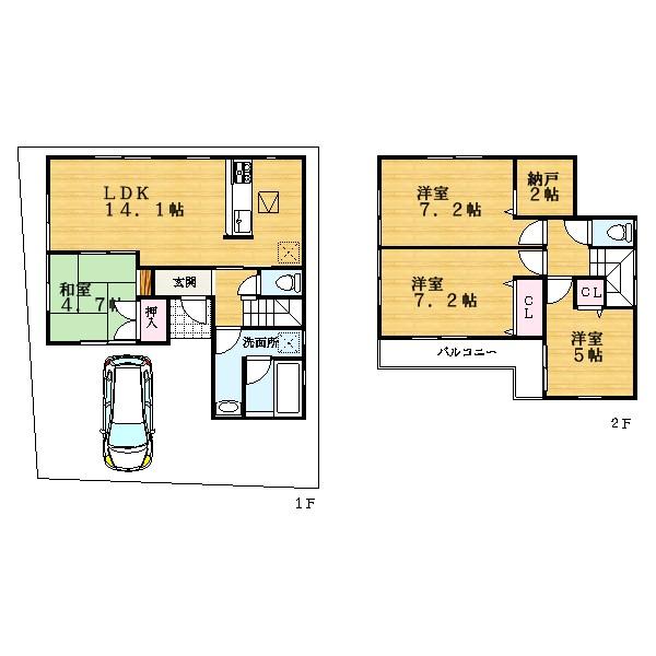 Floor plan. (6 Building), Price 20.8 million yen, 4LDK, Land area 100.5 sq m , Building area 88.89 sq m