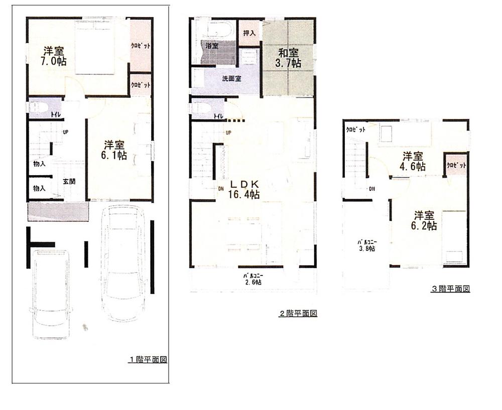 Floor plan. (Saiwaicho B No. land), Price 29,800,000 yen, 5LDK, Land area 75.61 sq m , Building area 115 sq m