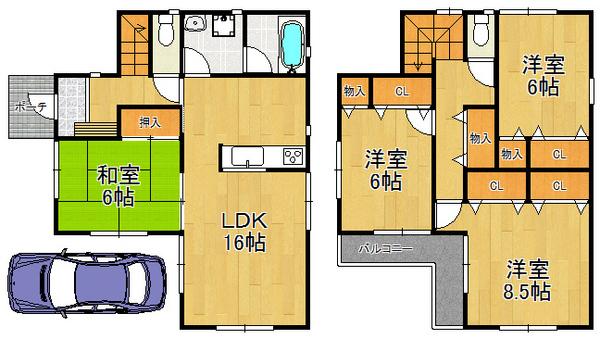 Floor plan. 31,800,000 yen, 4LDK, Land area 120.01 sq m , The room is clean, storage space, which is also building area 103.68 sq m 8 places ☆